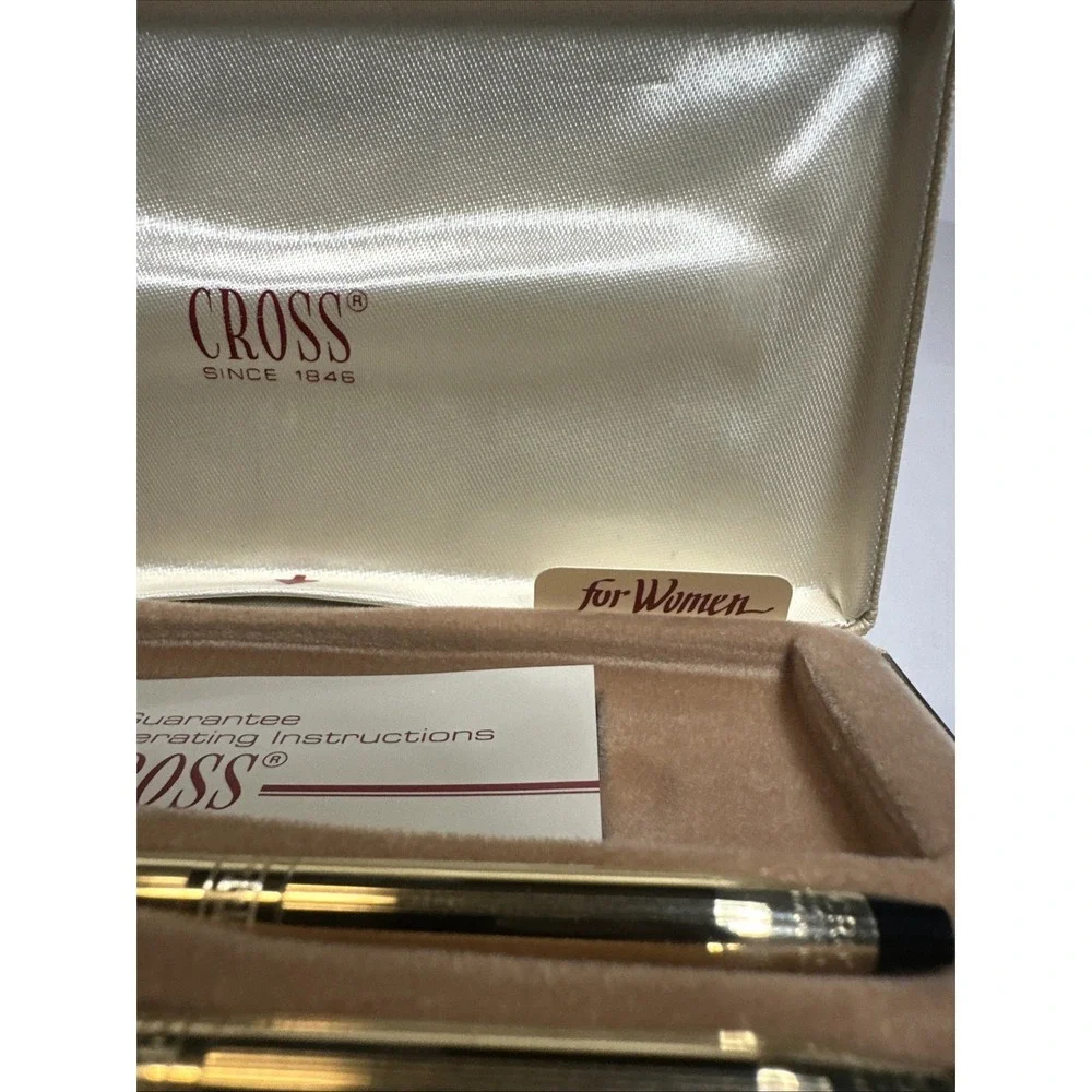 Vintage Cross For Women 1/20 10kt Gold Filled Pen & Pencil Set w/ Pouch & Case